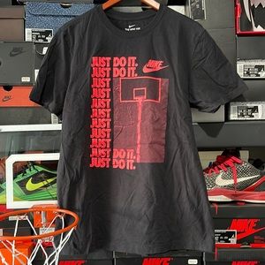 Nike Just Do It Black and Infrared 100% cotton T-Shirt